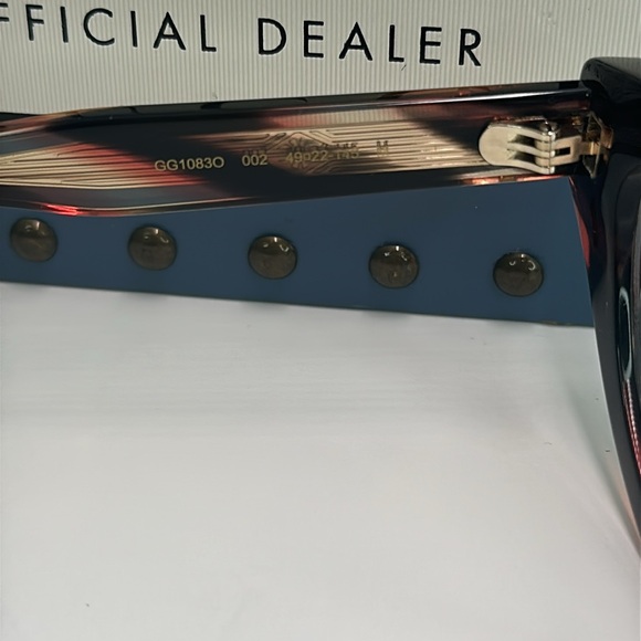 💯- New Authentic Gucci GG1083O 002 havana Cat-eye Logo Sided Glasses - Picture 16 of 17